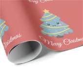 Kawaii kerstboompapier cadeaupapier (Rol Hoek)