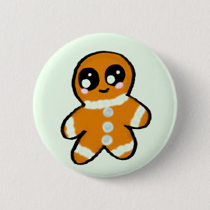 Kawaii-kerstman Ronde Button 5,7 Cm