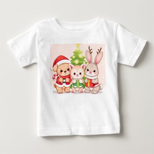 Kawaii Kerstmis Baby Dieren (Voorkant)