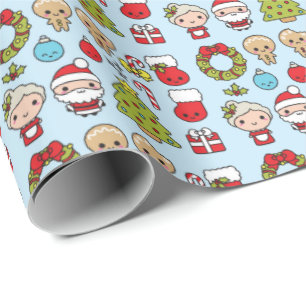 Kawaii Kerstmis Cadeaupapier