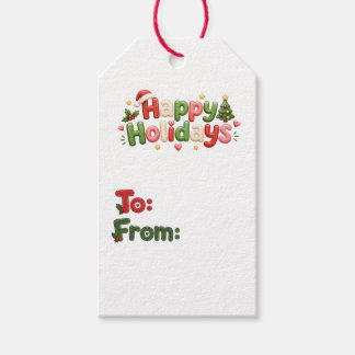 Kawaii kersttags cadeaulabel
