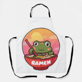 Kawaii kikker eet ramen schort (Voorkant)