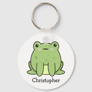 Kawaii kikker, gepersonaliseerde pad sleutelhanger