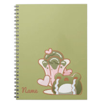 Kawaii kikker met Matcha cake gepersonaliseerd not