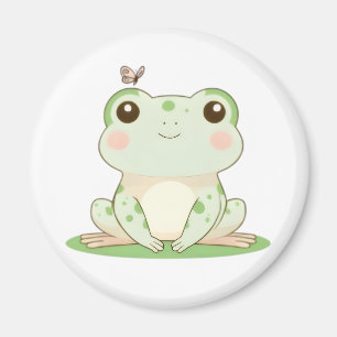 Kawaii kikker met vlinder Cute natuur ontwerp Magneet