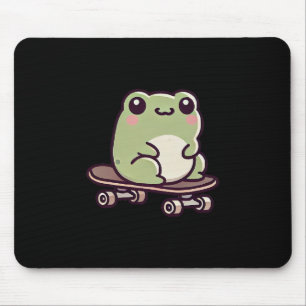 Kawaii Kikker Op Een Skateboard Grappige Skateboar Muismat