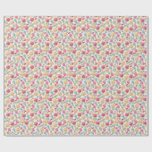 Kawaii-kinderpatroon met schattige doedels cadeaupapier (Vlak)