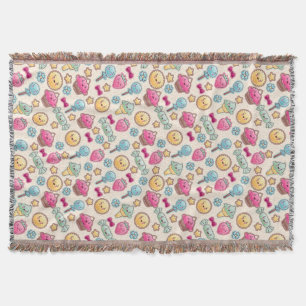 Kawaii-kinderpatroon met schattige doedels deken