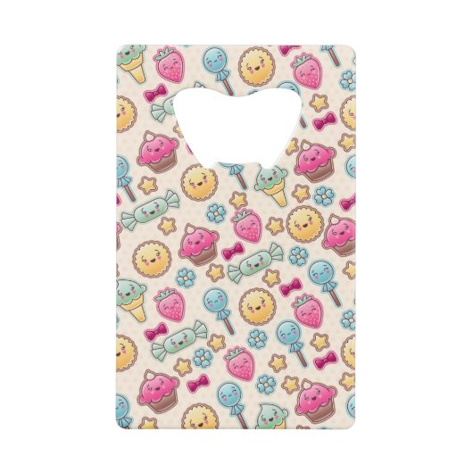 Kawaii-kinderpatroon met schattige doedels kredietkaart flessenopener (Voorkant)