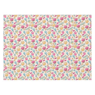 Kawaii-kinderpatroon met schattige doedels tafelkleed