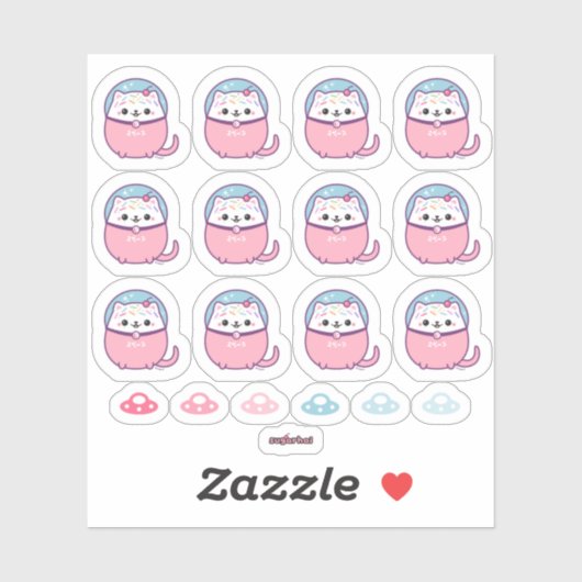 Kawaii Kitipai Astronaut Cat Sticker (Vel)