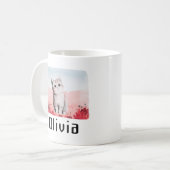 Kawaii Kitten Nom personnalisé de la fille Mug ros (Devant gauche)