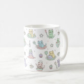 Kawaii Kittens Baking Pattern Coffee Mug (Devant droit)
