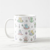 Kawaii Kittens Baking Pattern Coffee Mug (Gauche)