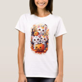 Kawaii Kittens spelen met een kleine pompoen T-shirt (Voorkant)