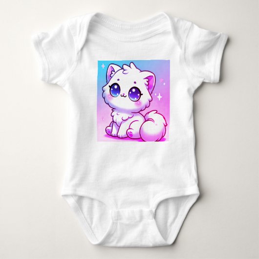 Kawaii Kitty Baby Body Suit Romper (Voorkant)