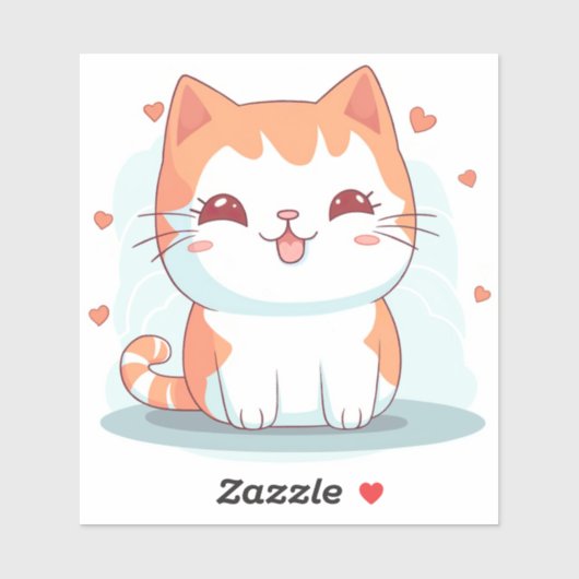 Kawaii Kitty Cat Chibi Sticker (Vel)
