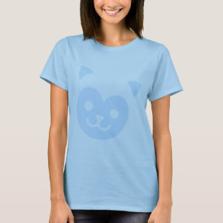 Kawaii Kitty Lachend Gezicht Blauw T-shirt