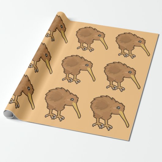 Kawaii Kiwi Cadeaupapier (Uitgerold)
