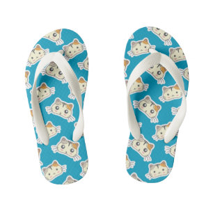 Kawaii kletst een gelukkig Kat Kitten. Kinder Teenslippers