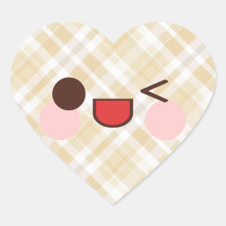 Kawaii Knipogend Bruin Gevlekt Hart Sticker