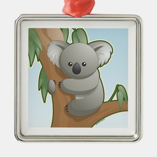 Kawaii Koala Metalen Ornament (Voorkant)
