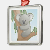 Kawaii Koala Metalen Ornament (Links)