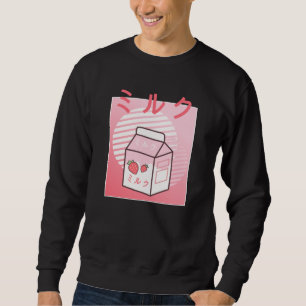 Kawaii Koe Retro Japanse aardbeienmelk Trui