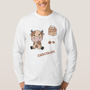 Kawaii Koe Retro Japanse chocolade Koeien T-shirt