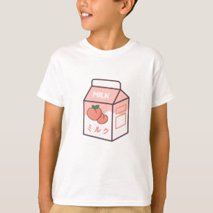 Kawaii Koe Retro Japanse peach Milk T-shirt