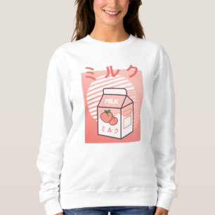 Kawaii Koe Retro Japanse peach Milk Trui