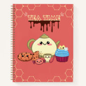 kawaii koekjes en warme thee tijd  notitieboek (Voorkant)