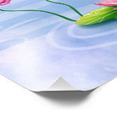 Kawaii Koi Vis Roze Water Lelies Vijver Foto Afdruk (Hoek)