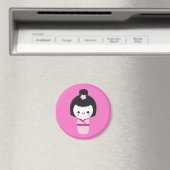 Kawaii Kokeshi - Aimant rose (In Situ (Lave-vaisselle))