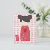 Kawaii Kokeshi Briefkaart (Staand voorkant)
