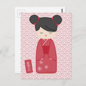 Kawaii Kokeshi Briefkaart (Voorkant / Achterkant)