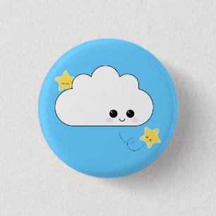 Kawaii Kokeshi Cloud Pin Ronde Button 3,2 Cm