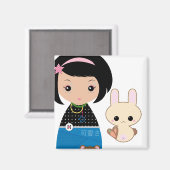 Kawaii Kokeshi Magnet Magneet (Voorkant / Achterkant)
