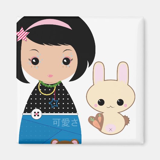 Kawaii Kokeshi Magnet Magneet (Voorkant)
