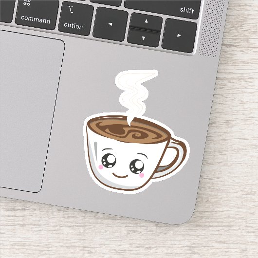 Kawaii Kopje koffie Sticker (Detail)