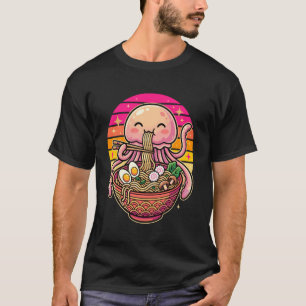 Kawaii kwal eet Ramen Noedels Japanse Retro T-shirt