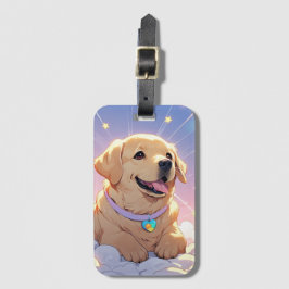 Kawaii Labrador Retriever hemel en sterren Bagagelabel