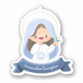 Kawaii Lachende Maagd Maria Sticker