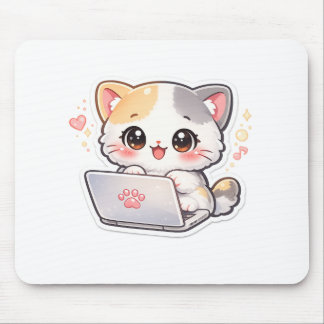 Kawaii Laptopkat Muismat | Schattige Chibi Kitty D