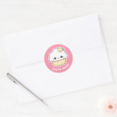Kawaii Lemon Cupcake Ronde Sticker (Envelop)