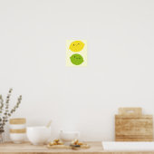 Kawaii Lemon en Limoen Poster (Keuken)