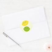 Kawaii Lemon en Limoen Ronde Sticker (Envelop)
