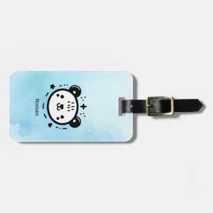 Kawaii Leuk Beer Gezicht - Kawaii Minimalist Line Bagagelabel