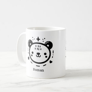 Kawaii Leuk Beer Gezicht - Kawaii Minimalist Line  Koffiemok