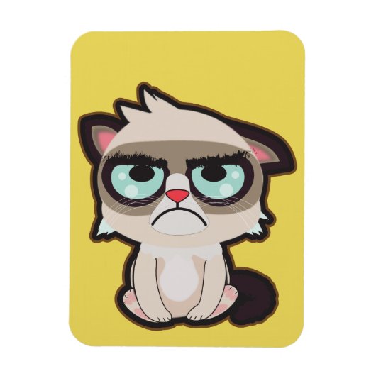 Kawaii, leuk en grappig, grimmig katteflex afbeeld magneet (Verticaal)